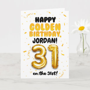 Joyeux anniversaire d'or, carte de 31e anniversair