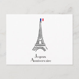 Joyeux Anniversaire Eiffel Tower French Geburtstag Postkarte