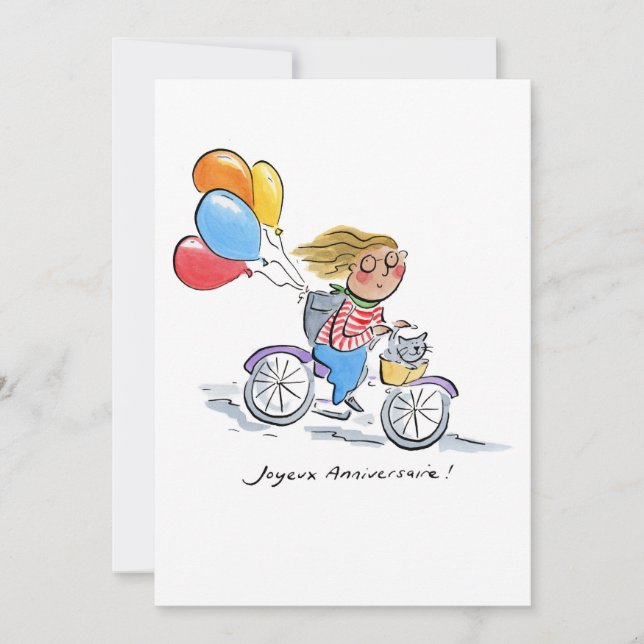 Joyeux Anniversaire Einladung (Vorderseite)