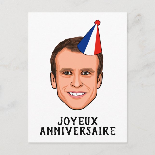 JOYEUX ANNIVERSAIRE Emmanuel Macron Birthday Postkarte (Vorderseite)