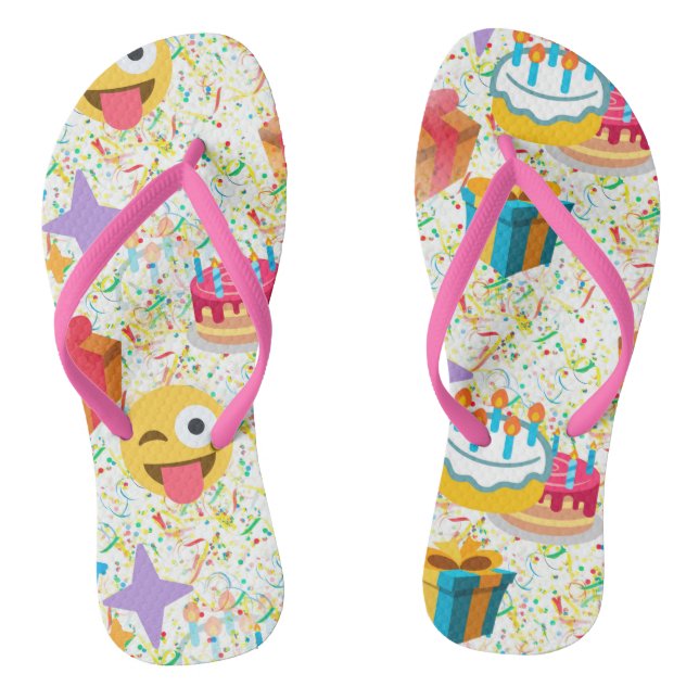 joyeux anniversaire émoji sandales tongs chaussure (Semelle)