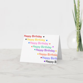 Joyeux anniversaire en couleurs arc-en-ciel carte 