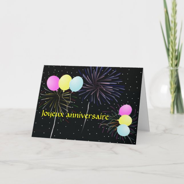 Joyeux anniversaire en français Carte (Devant)