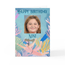 Joyeux anniversaire enfant carte fille snorkeler r