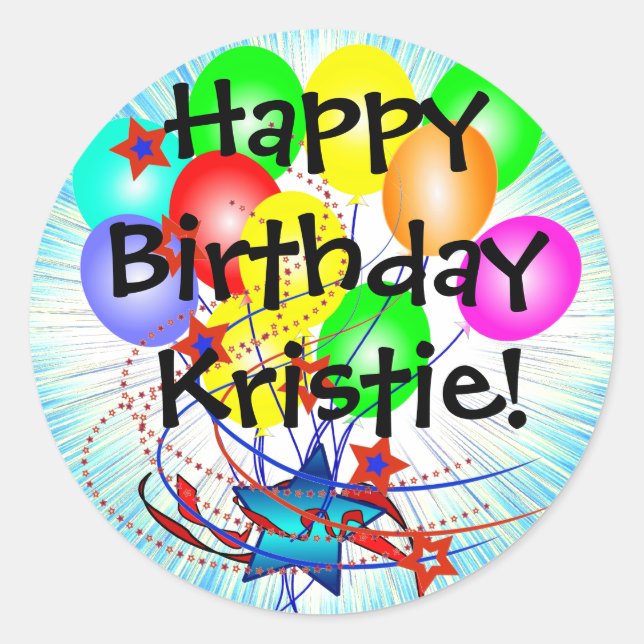 Joyeux Anniversaire et tout nom Amusant Stickers A (Devant)