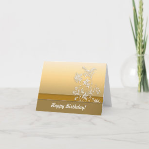 joyeux anniversaire feuille d'or carte de voeux