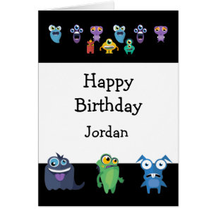 Joyeux Anniversaire Garçon Fun Monster Cartoons