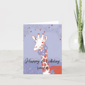Joyeux anniversaire girafe moderne carte pliable
