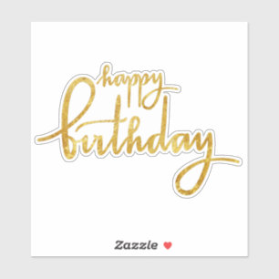 Joyeux Anniversaire Gold Foil Sticker