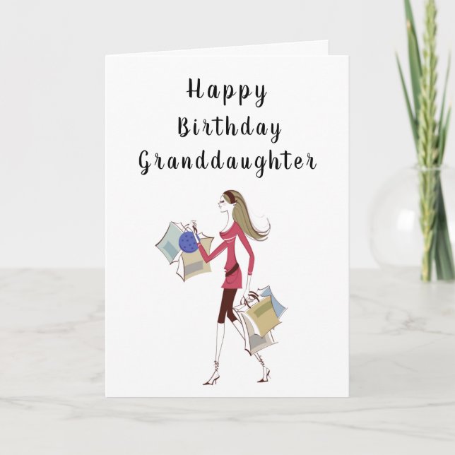 JOYEUX ANNIVERSAIRE ***GRAND-FILLE*** CARTE (Devant)