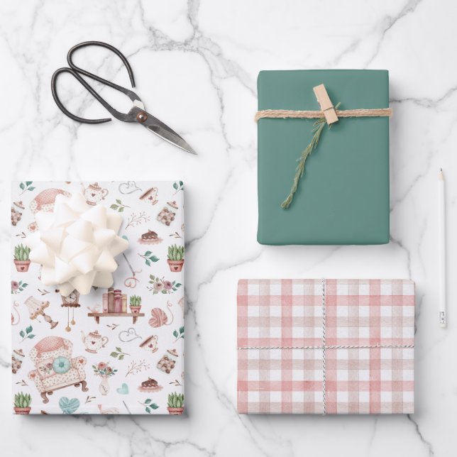 Joyeux Anniversaire Grandma enveloppant feuilles d (Recto)