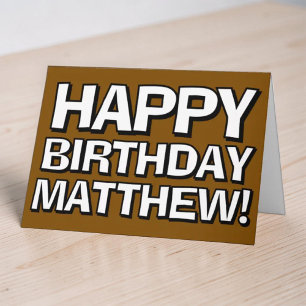 Joyeux anniversaire gras Nom personnalisé Carte d'