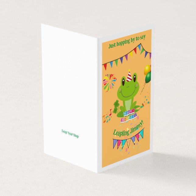 Joyeux Anniversaire Grenouille bannières Balloon F (Outside)
