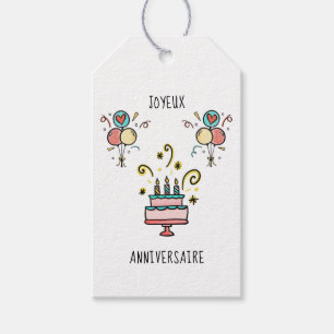 Joyeux Anniversaire Happy Birthday Geschenkanhänger