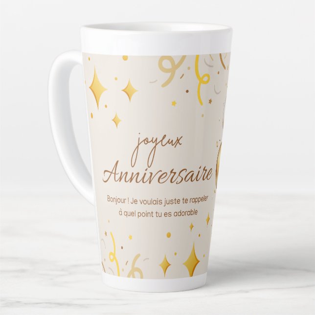 joyeux anniversaire. happy birthday. milchtasse (Linke Ecke)