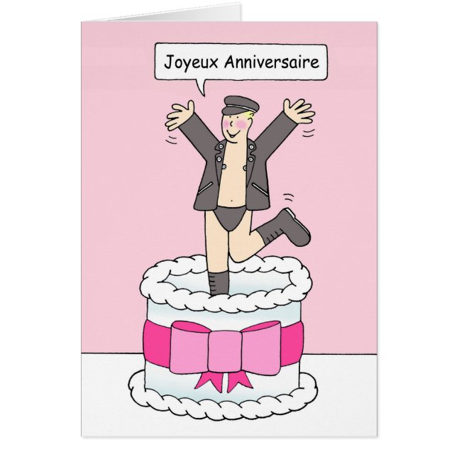 Joyeux Anniversaire, humeur française gaie (Devant)