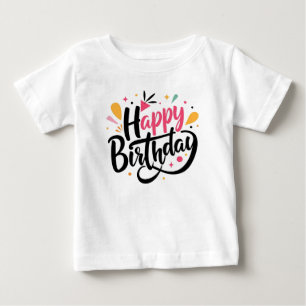 Joyeux anniversaire Imprimez un T-shirt blanc mode