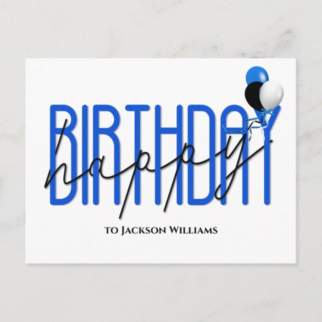 Joyeux anniversaire invitation  ballons (Devant)