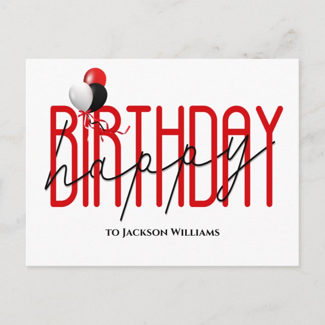 Joyeux anniversaire invitation  ballons (Devant)