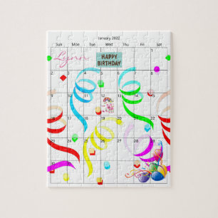 Joyeux anniversaire Janvier 2022 Calendrier Puzzle