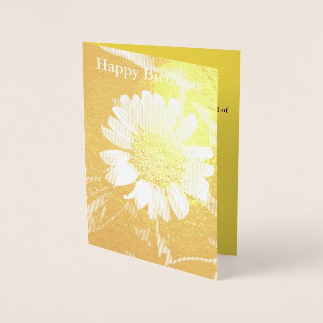 Joyeux Anniversaire Jaune Sunflower Gold Carte (Devant)