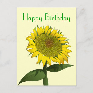 Joyeux Anniversaire Jaune Tournesol Floral Carte p