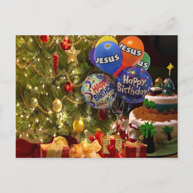 Joyeux Anniversaire Jésus, Carte de Noël (Devant)
