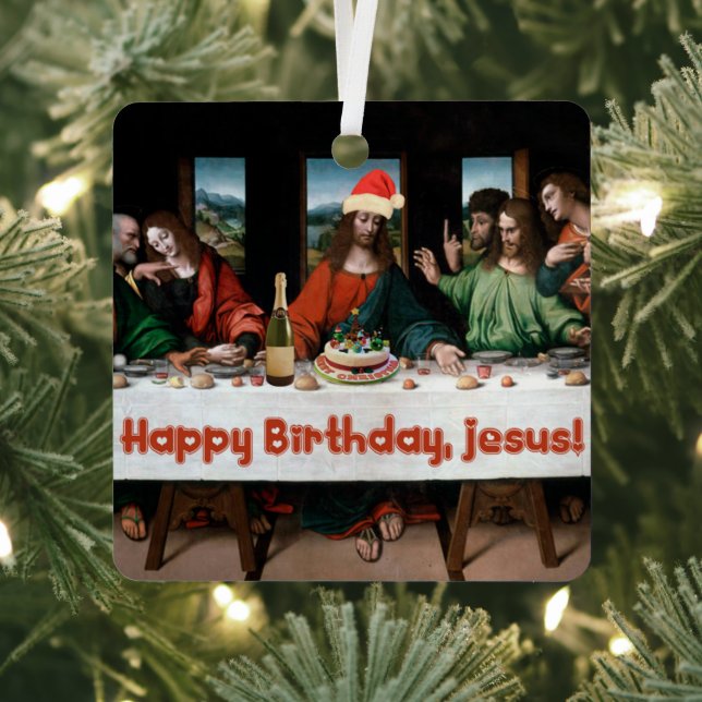 Joyeux anniversaire, Jésus ! Ornement de Noël drôl (Insitu)