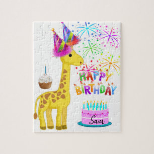 Joyeux anniversaire Jigsaw Puzzle Giraffe