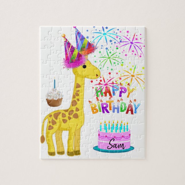 Joyeux anniversaire Jigsaw Puzzle Giraffe (Vertical)