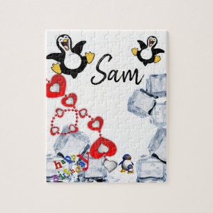 Joyeux anniversaire Jigsaw Puzzle Penguin