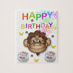 Joyeux Anniversaire Jigsaw Puzzle Singe