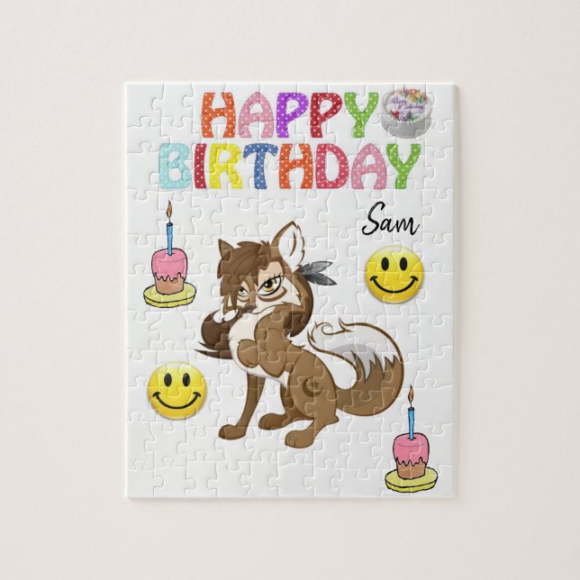 Joyeux anniversaire Jigsaw Puzzle Wolf (Vertical)
