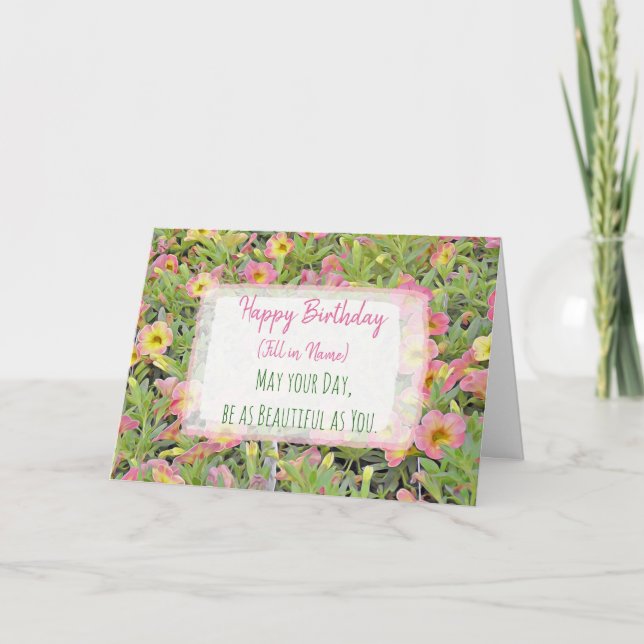 Joyeux Anniversaire jolie carte personnalisée (Devant)
