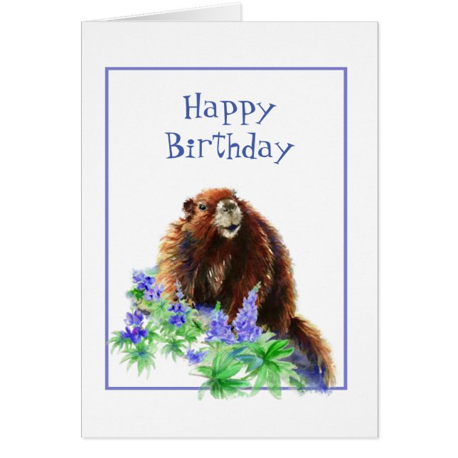 Joyeux anniversaire Jour de la marmotte Humour Art (Devant)
