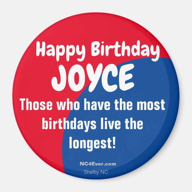 Joyeux Anniversaire JOYCE Refrigerator Magnet (Devant)