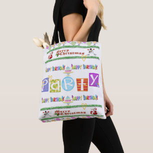 Joyeux anniversaire Joyeux Noël Sacs fourre-tout d