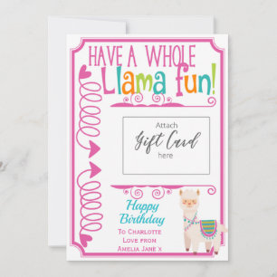 Joyeux Anniversaire Llama Fun Titulaire de carte c