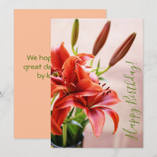 Joyeux Anniversaire Lys Tiger Photo Carte personna
