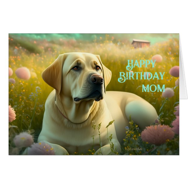 Joyeux anniversaire maman Labrador Animal Chien (Devant horizontal)