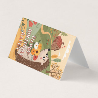 Joyeux anniversaire mignon hérisson carte pliable