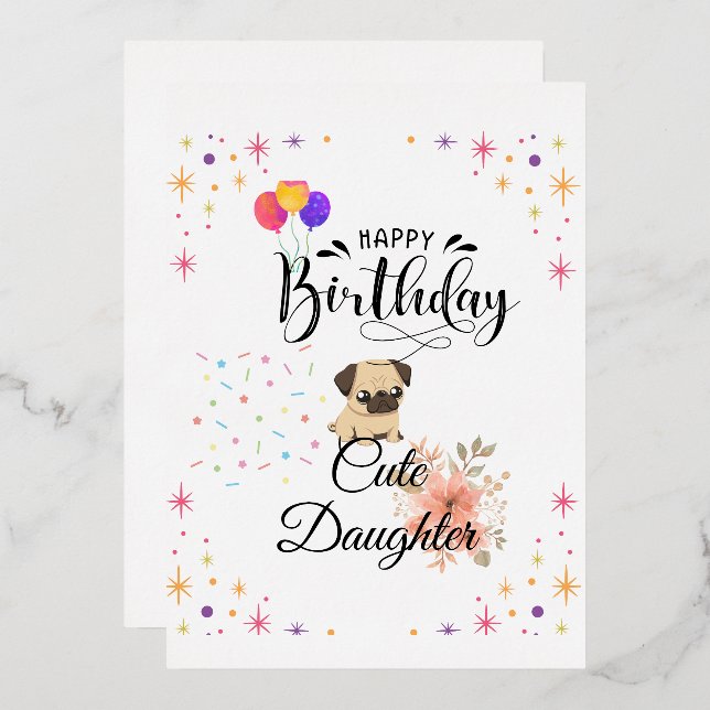 Joyeux anniversaire mignonne carte cadeau d'annive (Recto/Verso)