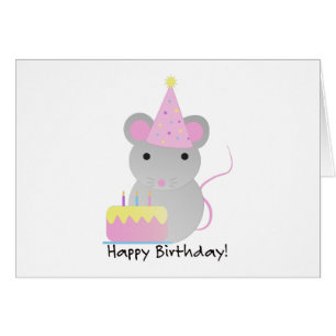 Joyeux Anniversaire mignonne Souris de fête