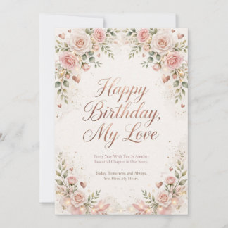 Joyeux Anniversaire Mon Amour Carte de Vœux Romant