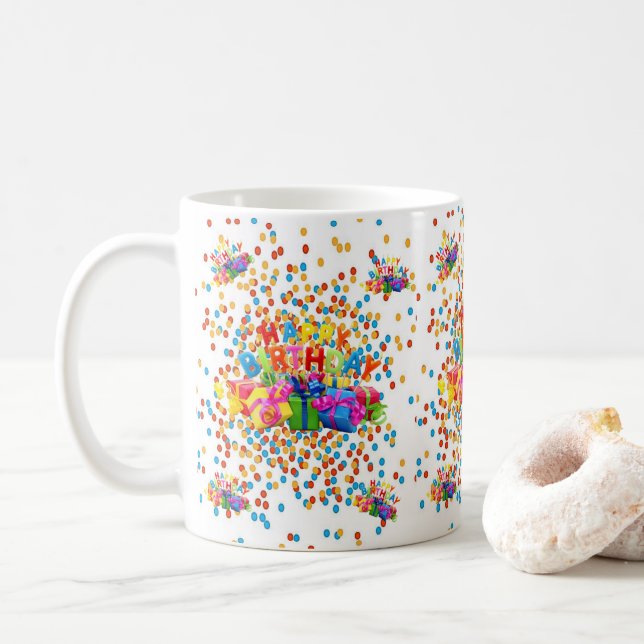 Joyeux Anniversaire Mug (Avec donut)