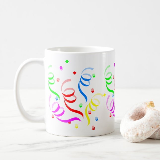 Joyeux Anniversaire Mug Confetti (Avec donut)