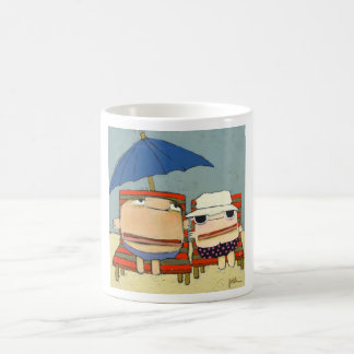 Joyeux anniversaire. Mug de plage. J'adore la plag