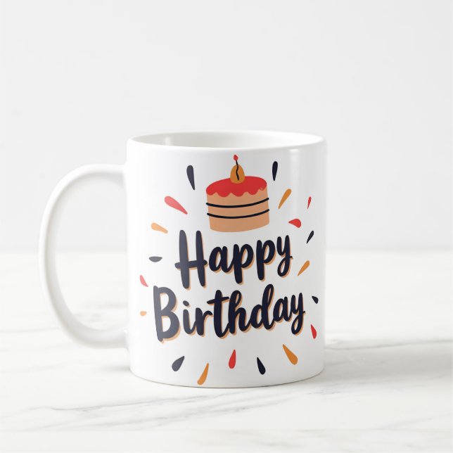 "Joyeux Anniversaire" Mug Pour Adultes (Gauche)