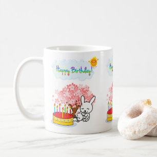 Joyeux Anniversaire Mug Rabbit Cake Sun