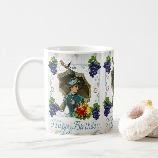 Joyeux Anniversaire Mug Victorian (Avec donut)